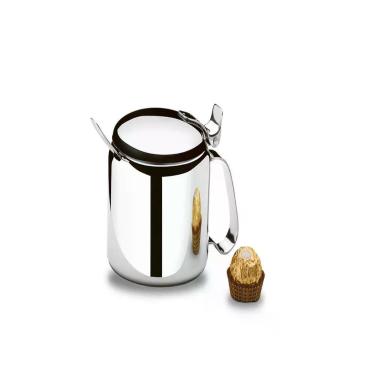 Imagem de Açucareiro Lyon Armazenamento e Serviço de Açúcar Aço Inoxidável Acabamento Durável para Mesa de Café Inox Brinox 250g