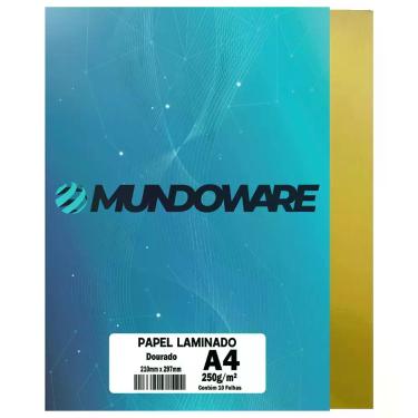 Imagem de Papel Laminado A4 250g Mundoware Lamicote para Artesanato Decorações E