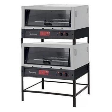 Imagem de Forno Lastro Duplo Elétrico Gastromaq FLE800DPB Basculante, 110V