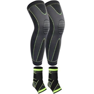 Imagem de Kit 2 joelheiras + 2 tornozeleiras proteção esportiva - SWG, XXL(80-12
