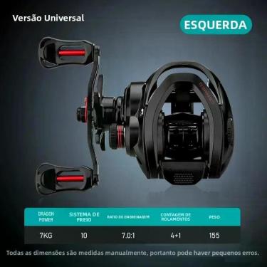 Imagem de Carretilha De Pesca Compacta De Longo Arremesso Com Drag De 7kg, Freio