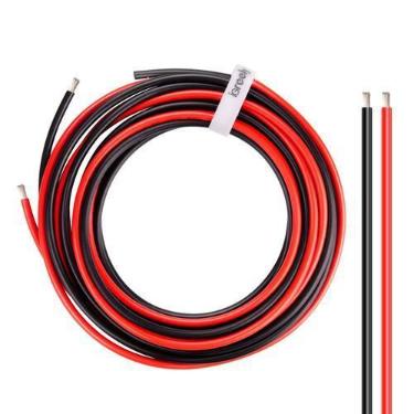 Imagem de Fio iGreely, calibre 8, 30 m, vermelho e 30 m, cobre estanhado preto U
