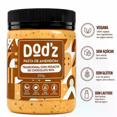 Imagem de Dod'z! Pasta de Amendoim com Pedaços de Choco 50%  250g