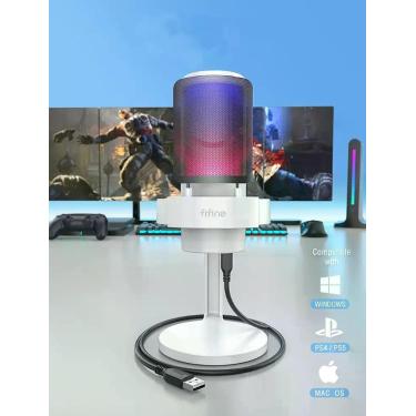 Imagem de Microfone Fifine A8 RGB USB - Branco