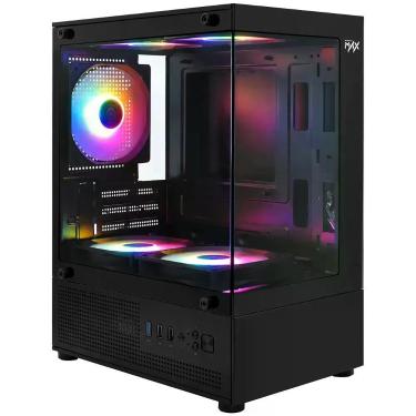 Imagem de Gabinete Gamer MV-TCXU2001F5B Mid Tower ATX Aço com 5 Coolers RGB Vidro Temperado Preto Macrovip