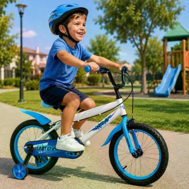 Imagem de Bicicleta Infantil Aro 16 com Rodinha Removível - Branca - UNITOYS