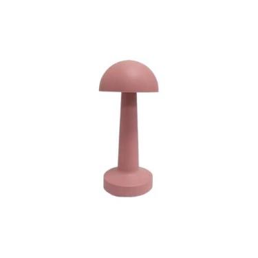 Imagem de LumináRia de Mesa, Abajur Led sem Fio, Cogumelo Candeeiro Dourado 3 Tons de Luz Bateria RecarregáVel Usb(Cogumelo rosa)