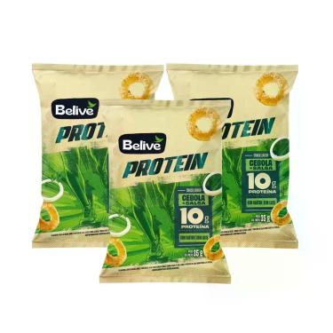 Imagem de Kit Salgadinho Cebola Protein Sem Glúten Sem Lactose - Belive 3 Unidad