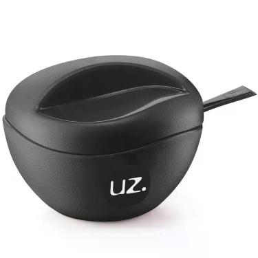 Imagem de Açucareiro Plástico De Mesa Porta Açúcar 300ml Com Colher UZ Preto - U