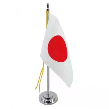 Imagem de Mini Bandeira De Mesa Da Japão 15 Cm Poliéster