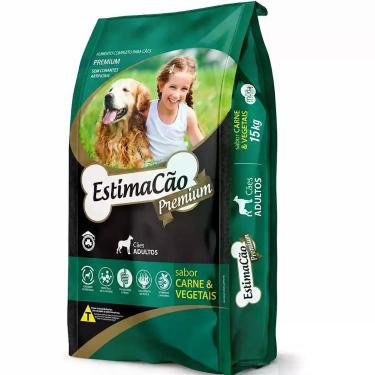 Imagem de Ração Estimação Premium Carne e Vegetais 15kg para Cães Adultos Alimen