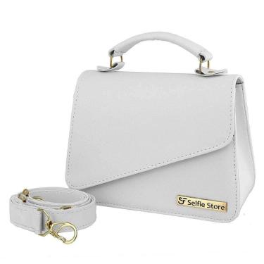 Imagem de Bolsa Feminina Flap Lisa Alça Removível Moderna - Fierre, Branco