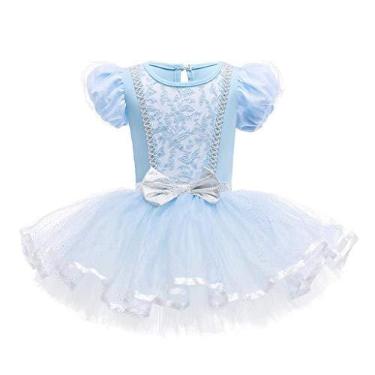 Imagem de Dressy Daisy Collants de balé de princesa para meninas roupas de bailarina fantasia de dança com saia de tule tamanho 6 x 8 azul 077