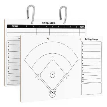 Imagem de Prancheta de Beisebol QUEENLINK Dupla Face Apagável a Seco 38 x 23 cm