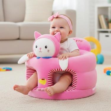 Imagem de Assento Infantil De Apoio Para Bebê Manter A Postura Sentar pronto para uso (Gatinha Rosa)