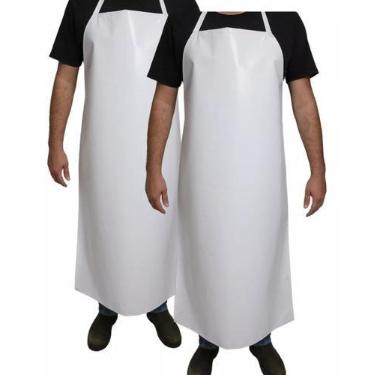 Imagem de Kit com 2 Aventais Brancos Impermeáveis Para Cozinha/Açougue - Mazza