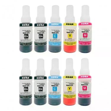 Imagem de Kit 10 Refil De Tinta T664 Para Epson L120 L310 L355 L380