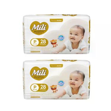 Imagem de Kit C2 Fralda Love & Care Jumbo P C/28 - Mili