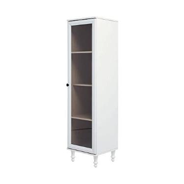 Imagem de Cristaleira Estante Para Livros Ditália 1 Porta Vidro E-963 Cor:branco