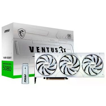 Imagem de Placa de Vídeo Ventus 3X Oc White Rtx5080 16gb Gddr7 para Games em 4k com Ray Tracing Msi