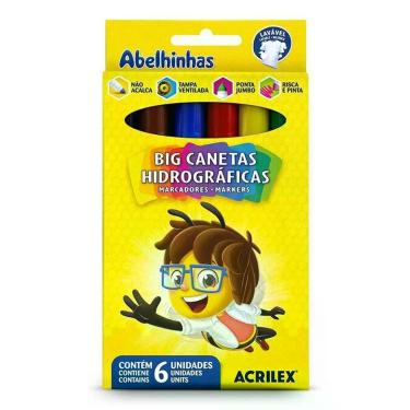 Imagem de Big Caneta Hidrográfica 6 Cores - Acrilex