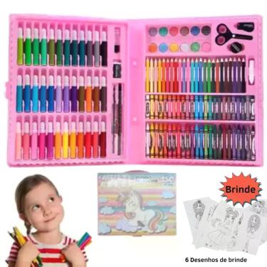 Imagem de Maleta de Pintura Completa 150 Peças Material Escolar Kit Completo - F