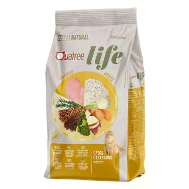Imagem de Ração Seca Quatree Life Frango e Arroz Gatos Castrados 1Kg