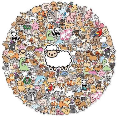 Imagem de Adesivos de animais Anwyll 300 unidades de vinil impermeável para cria