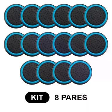 Imagem de 8 Pares de Grips p/ controle Anti Derrapante Silicone Botão Analógico