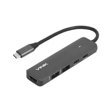 Imagem de Hub USB Type C 5 em 1 com 2x USB 3.0 HDMI 4K e PD 100W Vinik