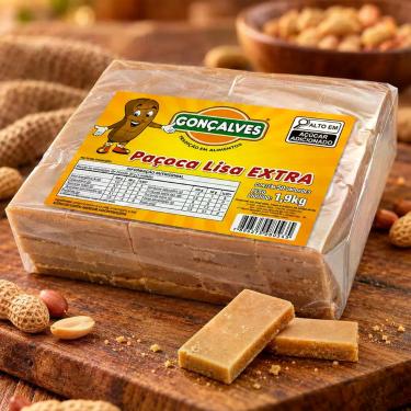 Imagem de Paçoca Lisa Extra 50 un Pacote 1,9kg Doces Gonçalves Sobremesa Paçoca 