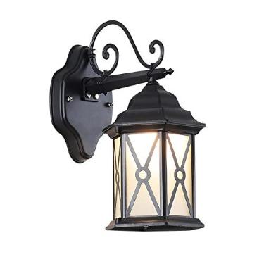 Imagem de Luminária de parede tradicional estilo Victoria para varanda, luminária de alumínio à prova d'água para áreas externas com vidro, luminária de parede externa para pátio, jardim, garagem e po