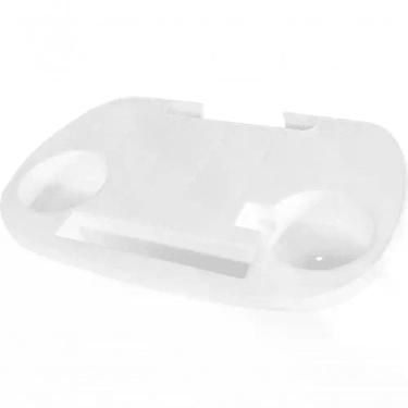 Imagem de Mesa Lateral Portátil para Cadeira de Praia com Porta Copo Plástico Branco Bel Lazer