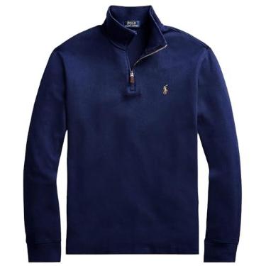 Imagem de POLO RALPH LAUREN Suéter pulôver masculino grande e alto com nervuras, Azul-marinho francês, XGG