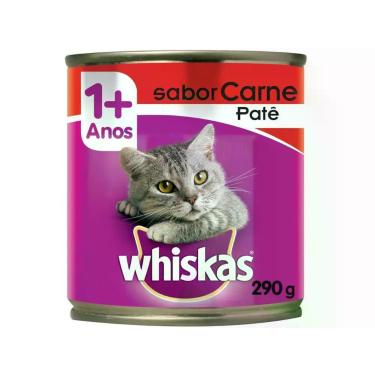 Imagem de Ração Úmida para Gato Adulto Lata Whiskas - Carne 290g, Carne, 290g