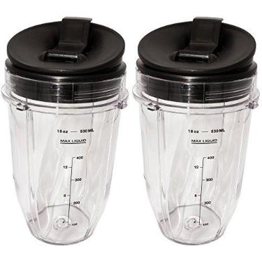 Imagem de Blendin Frasco De Reposição Com Tampa De Vedação Sip N, Compatível Com Nutri Ninja Auto Iq E Liquidificadores Duo (2) 18 Onças Transparente, Preto