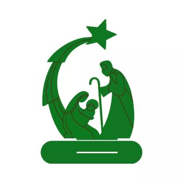 Imagem de Presépio 02 Com Base 19cmx25cm - Cria Arte Laser Verde
