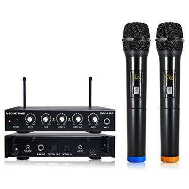 Imagem de Sound Town 16 Channels Wireless Microphone Karaoke Mixer System with Optical (Toslink), AUX and 2 Handheld Microphones - Supports Smart TV, Home Theater, Sound Bar (SWM16-PRO)