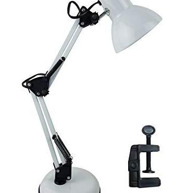 Imagem de Luminária Articulada De Mesa Abajur Tipo Pixar Com Base E Garra (Branco)