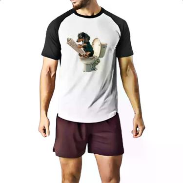 Imagem de Camiseta Raglan Cachorro Salsisha na sala de forca - Alearts, G
