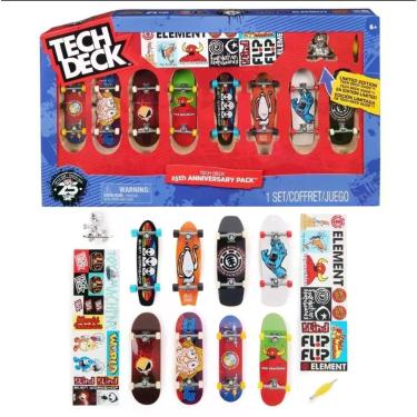 Imagem de Skate de Dedo Sunny 3810 Pack Aniversário 25 Anos com Acessórios Exclusivos Amarelo 8 Unidades