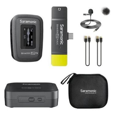 Imagem de Sistema profissional de microfone clipon sem fio com lapela para andro