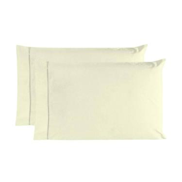 Imagem de Kit 02 Fronhas 70cm x 50cm 100% Algodão Palha - Tuca Casa