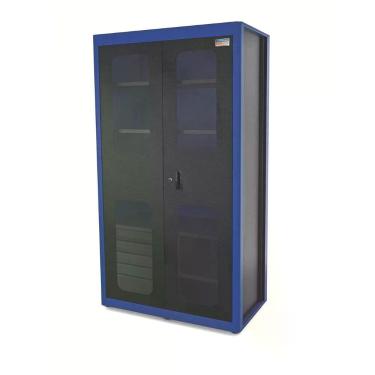 Imagem de Armário Vertical Para Ferramentas 2 Portas Com Visores E 5 Gavetas Tramontina Pro Azul Tramontina