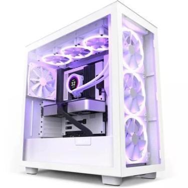 Imagem de Gabinete Gamer Nzxt Elite H7, Branco Rgb, Mid Tower, Lateral De Vidro, Temperado Atx, Sem Fonte 4 Coolers - Cm-h71ew-01
