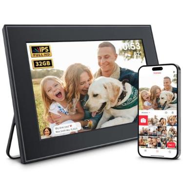 Imagem de CECGAN Porta-Retratos Digital Com Wi-Fi De 32 Gb, Frameo 10,1", Tela Sensível Ao Toque Ips Hd 1280 X 800, Rotação Automática, Compartilhamento Instantâneo Fotos E Vídeos Via Aplicativo Qualquer Luga