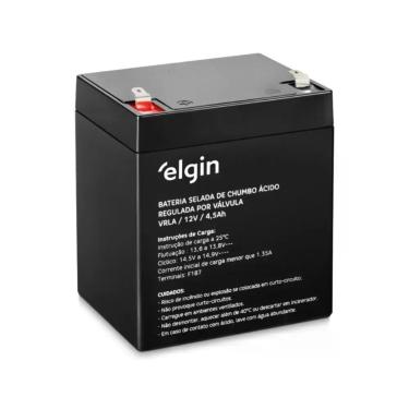 Imagem de Bateria Selada Elgin F1 VRLA-AGM Preto 12V 4,5AH Terminal Fast On