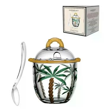 Imagem de Açucareiro C/ Colher Trancoso Em Vidro Colorido 220ml - Haüskraft