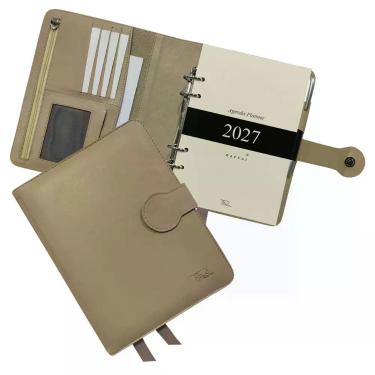 Imagem de Agenda Planner Couro 2027 126-R Personalizada Raffai Couros, Nude