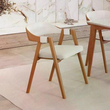 Imagem de Kit 8 Cadeiras para Mesa de Jantar Gaia Yescasa Bege